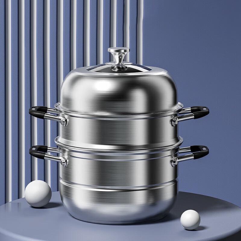 Jinsaozi Multifunctional 3-Layer Stainless Steel Steamer Pot, 30cm