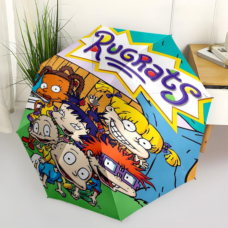 

Rugrats, Cartoon Themed Automatic Opening and Closing Umbrella, Compact Travel Umbrella, Lightweight and Portable, Suitable for Beach Commut