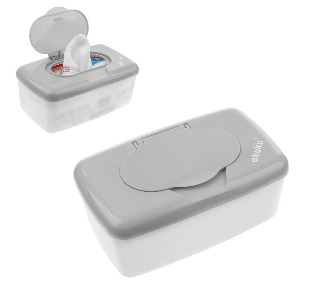 Boîte de lingettes humides avec étui Gris et Blanc