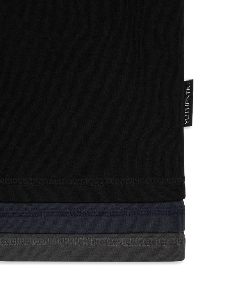 Yusentig Triple Color Block Graphic T-Shirt Black Aw6Me40310