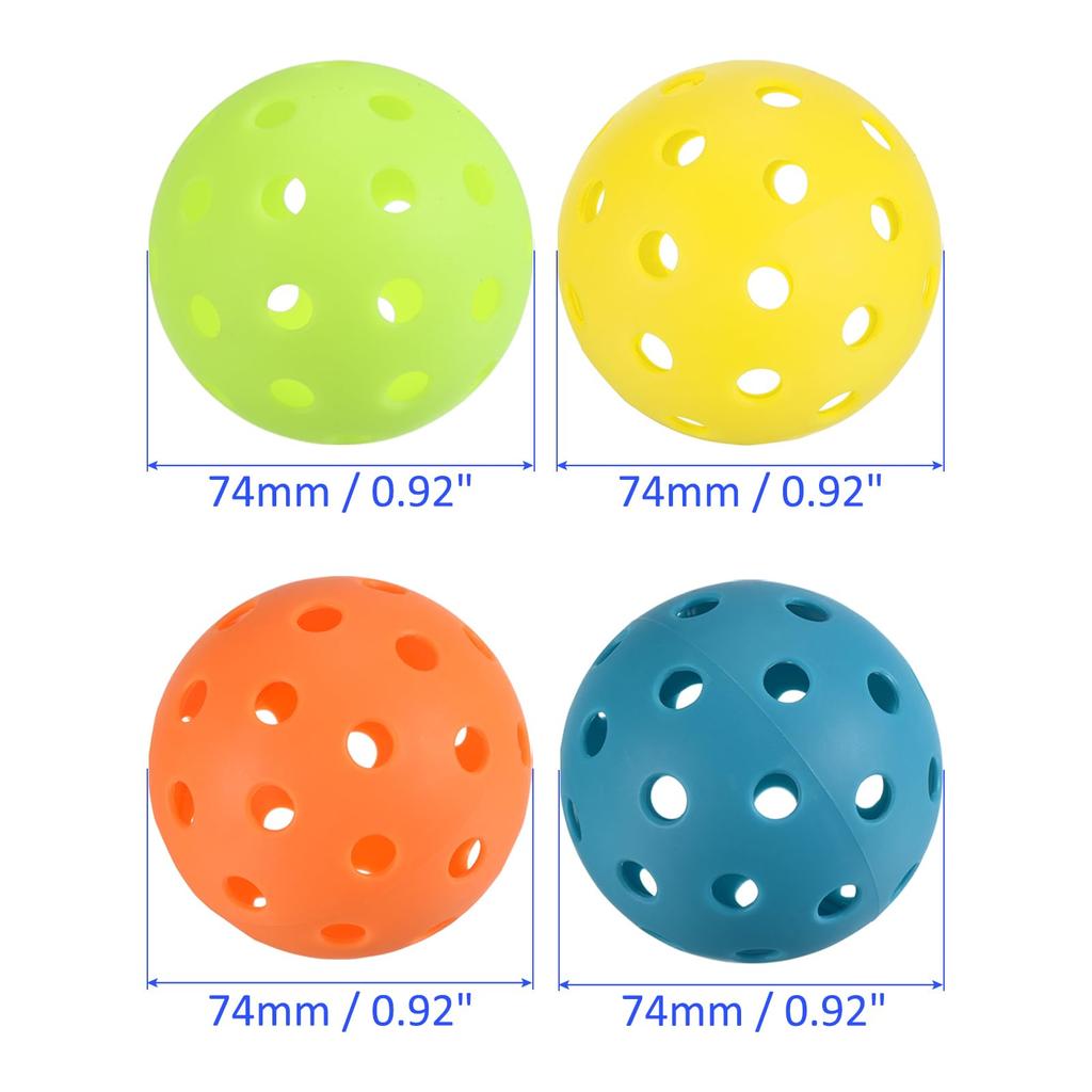 M METERXITY Outdoor Pickleball 12 Pieces 40 Holes Pickleball Indoor and Outdoor Pickleball Approved for Training Blue Green Yellow Orange (USAPA)