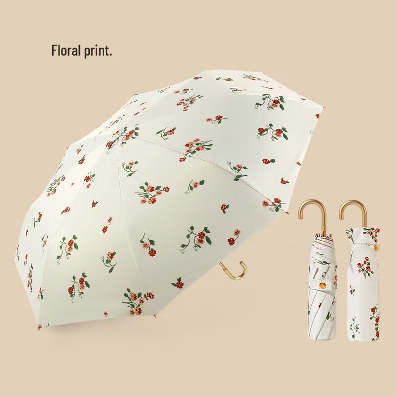 Zuoyou 8K 3-Fold Ditsy Floral Rain & Sun Umbrella