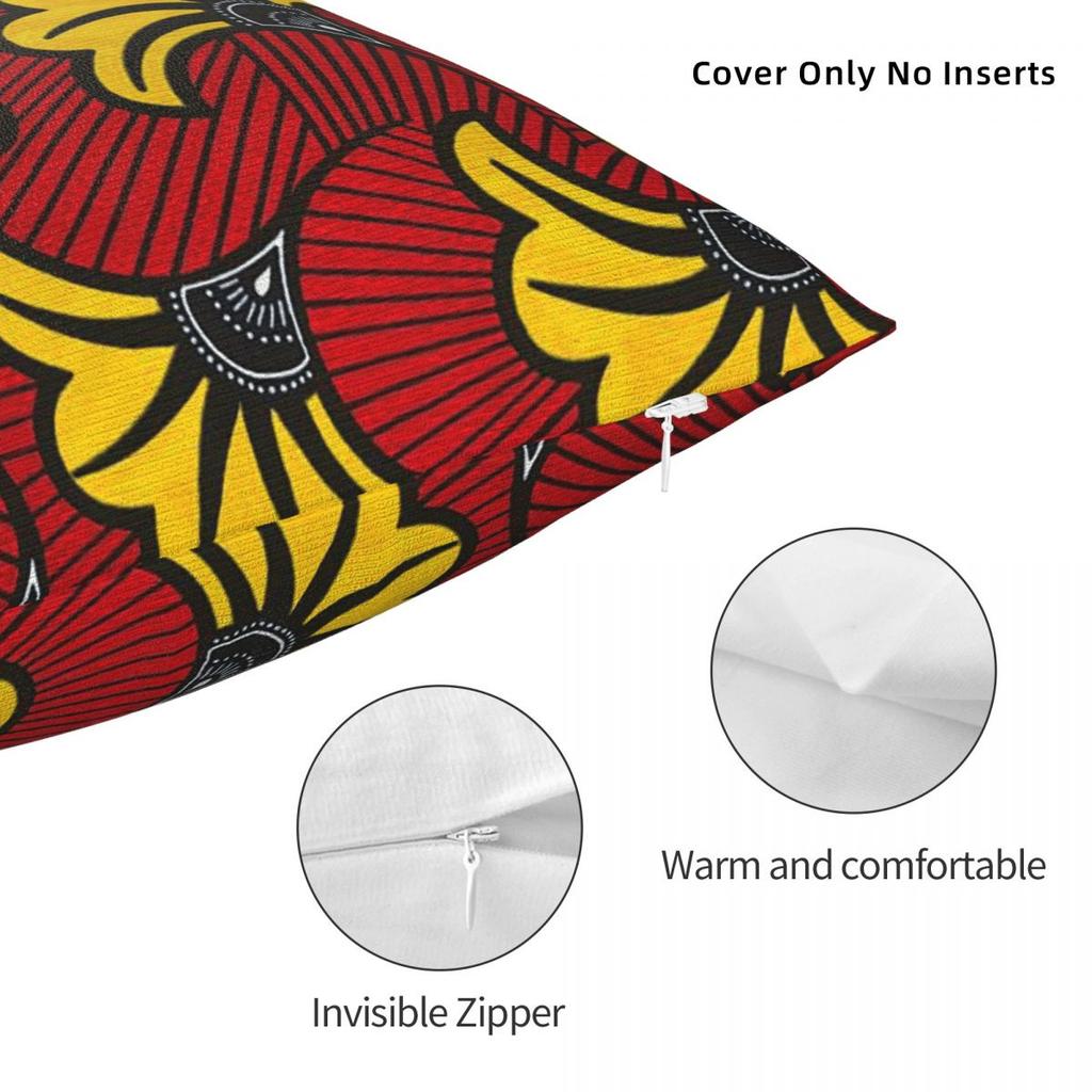 African Ankara Wax Print Square Pillowcase Cushion Cover Pillow Case Throw Pillow Cover for Home Bedroom Car