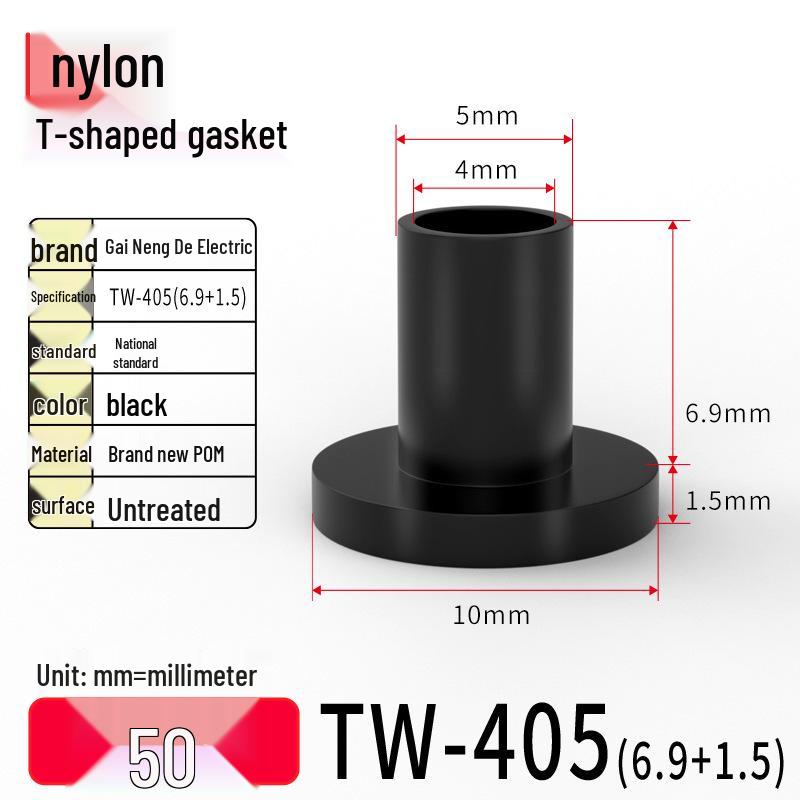 T-Shaped Nylon Gasket Ring Screw Shaft Sleeve with Concave-Convex Insulation Pad M2