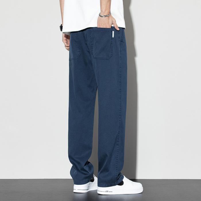 Lyocell Tencel Ultra-thin Drape Wide-leg Casual Pants Men's Spring and Summer New Loose Straight Sports Pants