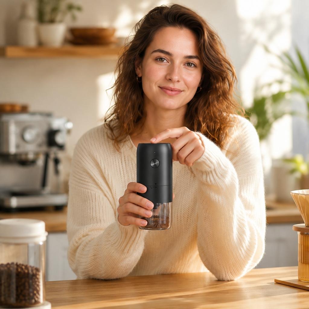 Rechargeable Coffee Grinder, Small Coffee Grinder for Home Use