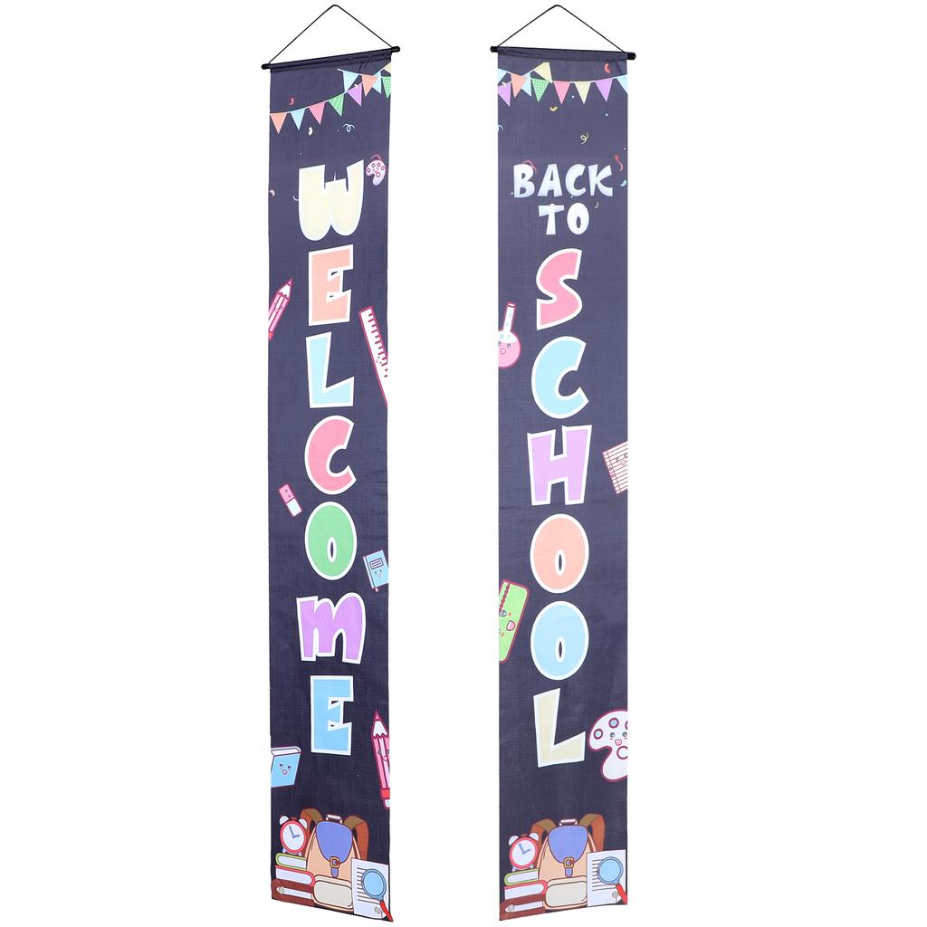 1 Pair Back To School Welcome Couplets Decor Classroom Door Banners School Party Decor