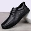 Men Genuine Leather Casual Shoes Summer Brand Comfortable Flats for Men New Trendy Simple Sneakers Men's Lace-Up Oxfords Shoes