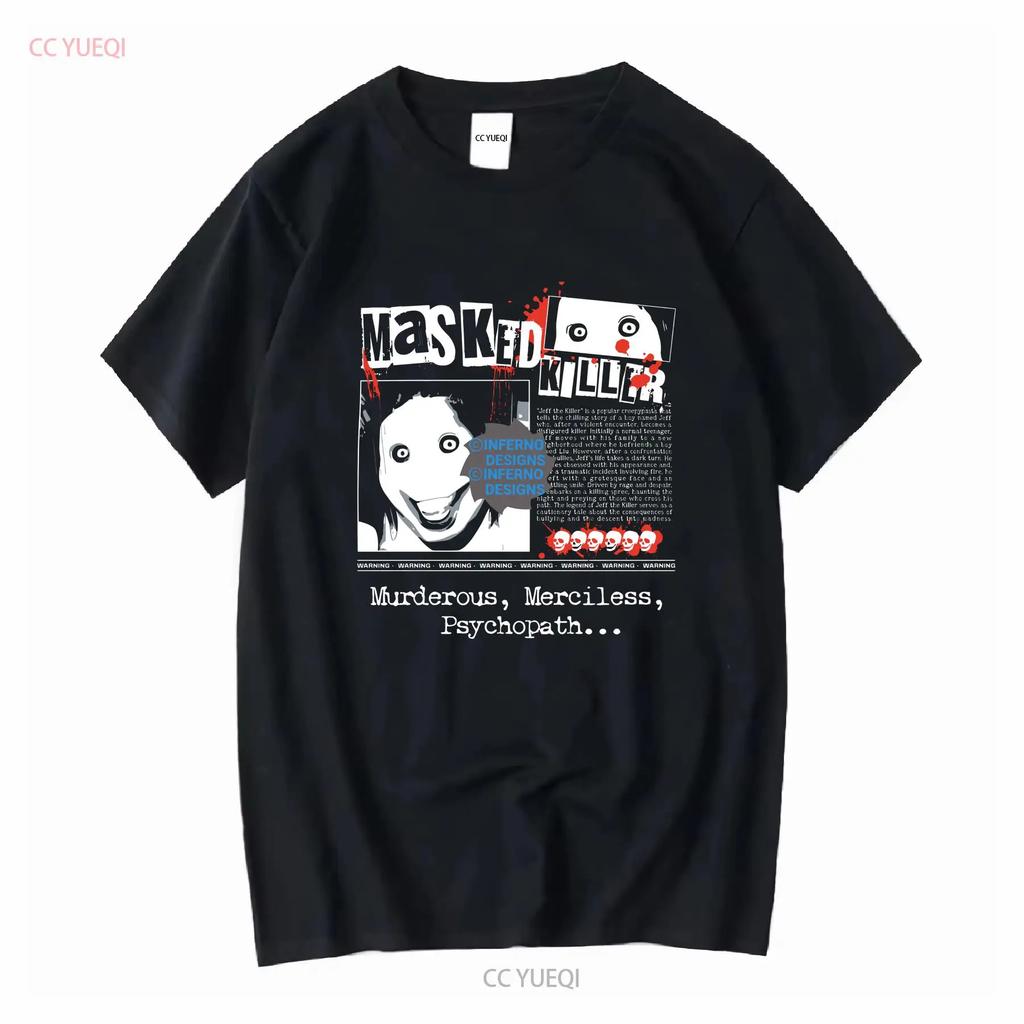Creepypasta YK T Shirt Jeff The Killer Grunge Goth Long or Short Sleeves Vintage Washed Comfortable Top For Everyday Wear