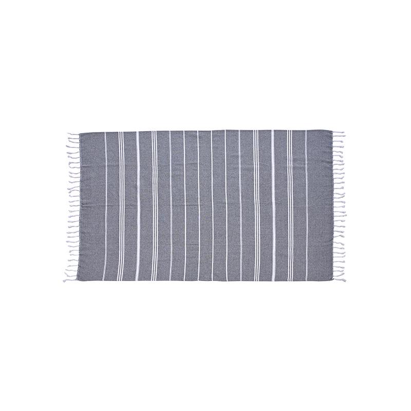 Turkish Bath Towel: Striped Beach Shawl with Tassels