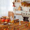 2 PCS Fall Plastic Tablecloth Disposable Maple Leaf Table Covers Thanksgiving Wood Grain Tablecloths for Autumn Harvest Party Farmhouse Table