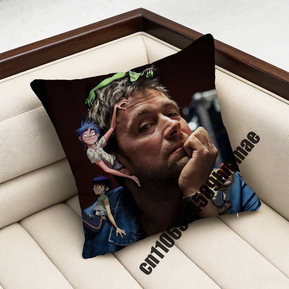 For D-Damon Albarn G-Gorillaz Throw Pillow Case Sham 45X45Cm 35X35Cm Square Home Pillowcase Cushion Cover
