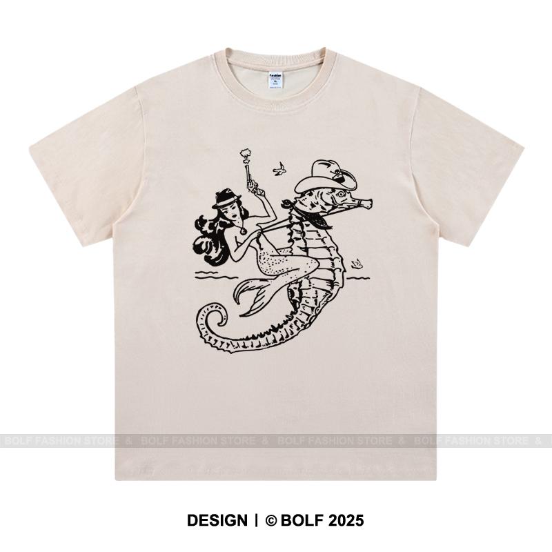 Printed 100% Cotton Women's Oversized T-Shirt Loose Fit Graphic Tees Tops for Daily Wear