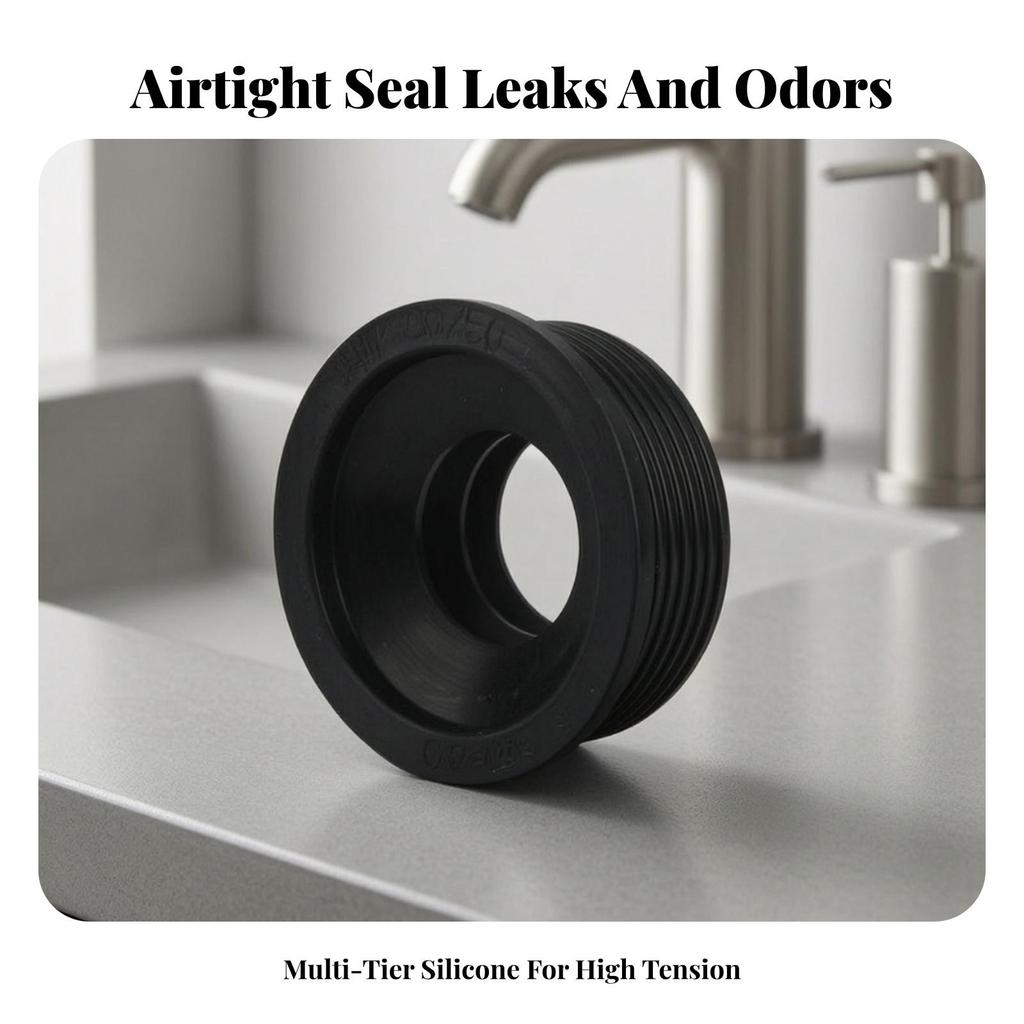 3 Pieces Sink Drain Sealing Gasket Ribbed Pipe Reducer High