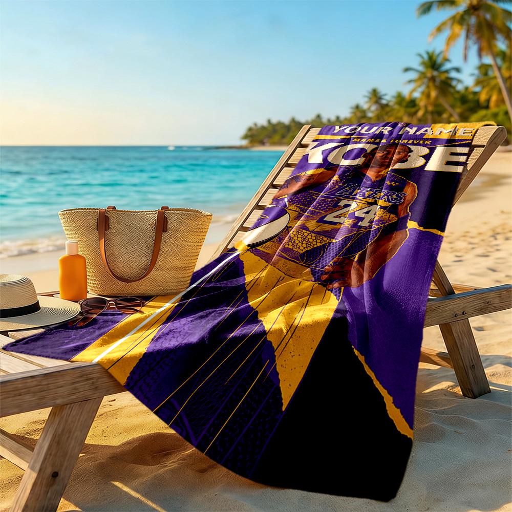 Kobe Customized Name Beach Towel High Absorbency Quickdry For Beach Bathroom Outdoor Swimming Pool Camping Picnic Yoga Diving Vacation Accessories