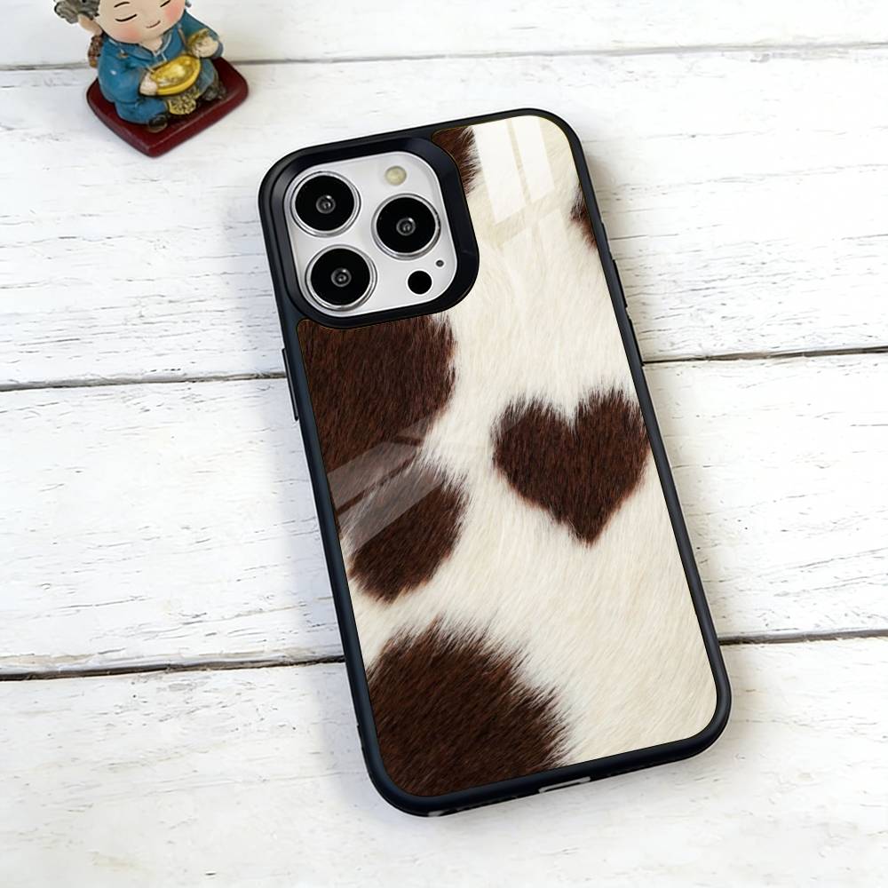 Καφέ Λευκή Αγελάδα Θήκη Κινητού Για iPhone17,16,15,14,13,12,11 Plus,Pro Μαγνητική με Magsafe Ασύρματη Φόρτιση