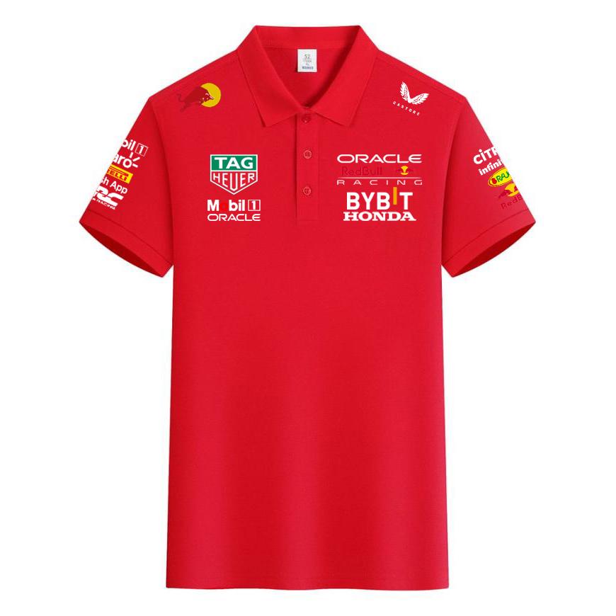 Red Bull Rennteam Verstappen Kleidung F1 Formel Racing Kleidung 2026 Sommer Herren Baumwoll-Polohemd