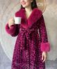 Autumn and winter imitation mink new medium and long waist fur collar thin fashion warm cold thickened coat women