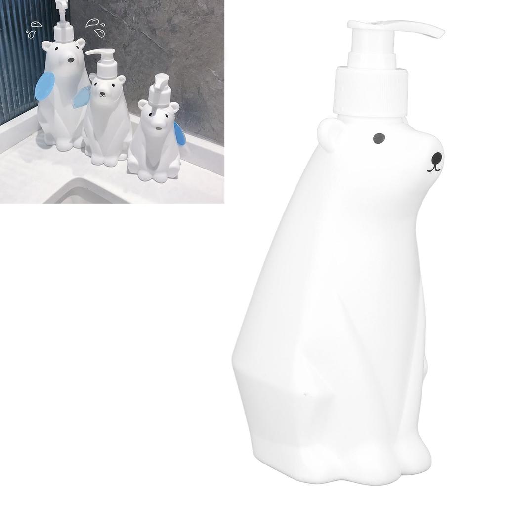 Shampoo Dispenser White Bear   Pump Type PP PE Widely Used Shower Bottles for Bathroom Washroom Toilet