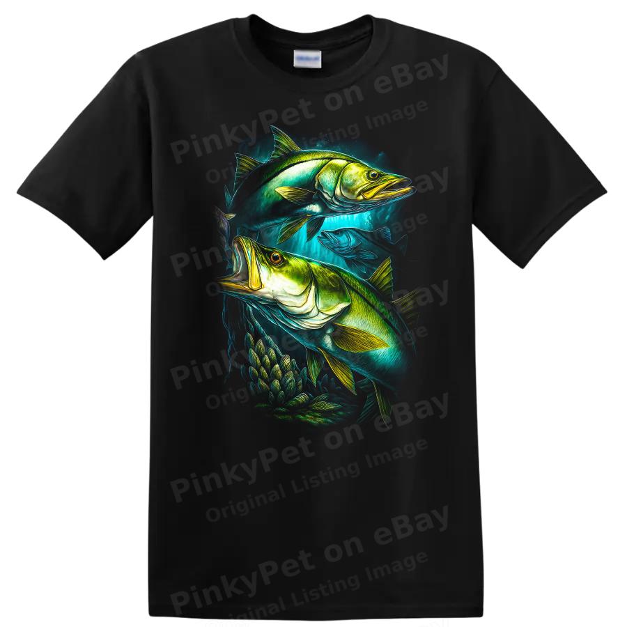 Fish Graphic T Shirt Deep Sea Fishing Artwork Tropical Fish Design Tee