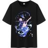 Unisex Furina Impression Grafik 100% Baumwolle Mittelschwer Genshin Charakter Kurzarm T-Shirt