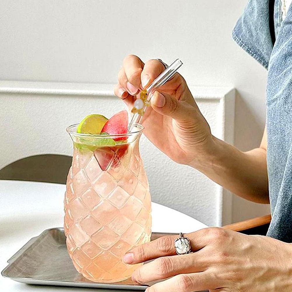 Reusable Glass Straws Eco Friendly Drinking Straws Mug For Smoothies Tea Accessory For Coffee B I0F2