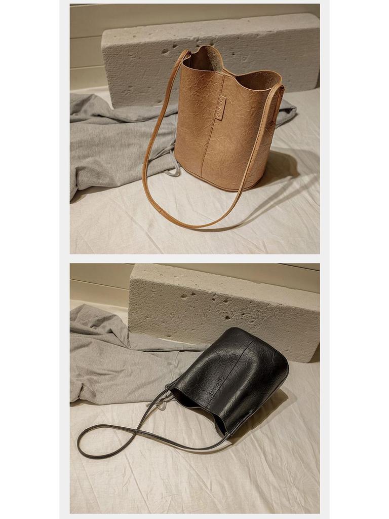 2024 Women's Korean Fashion Large Capacity Shopping Bucket Bag - Shoulder & Crossbody