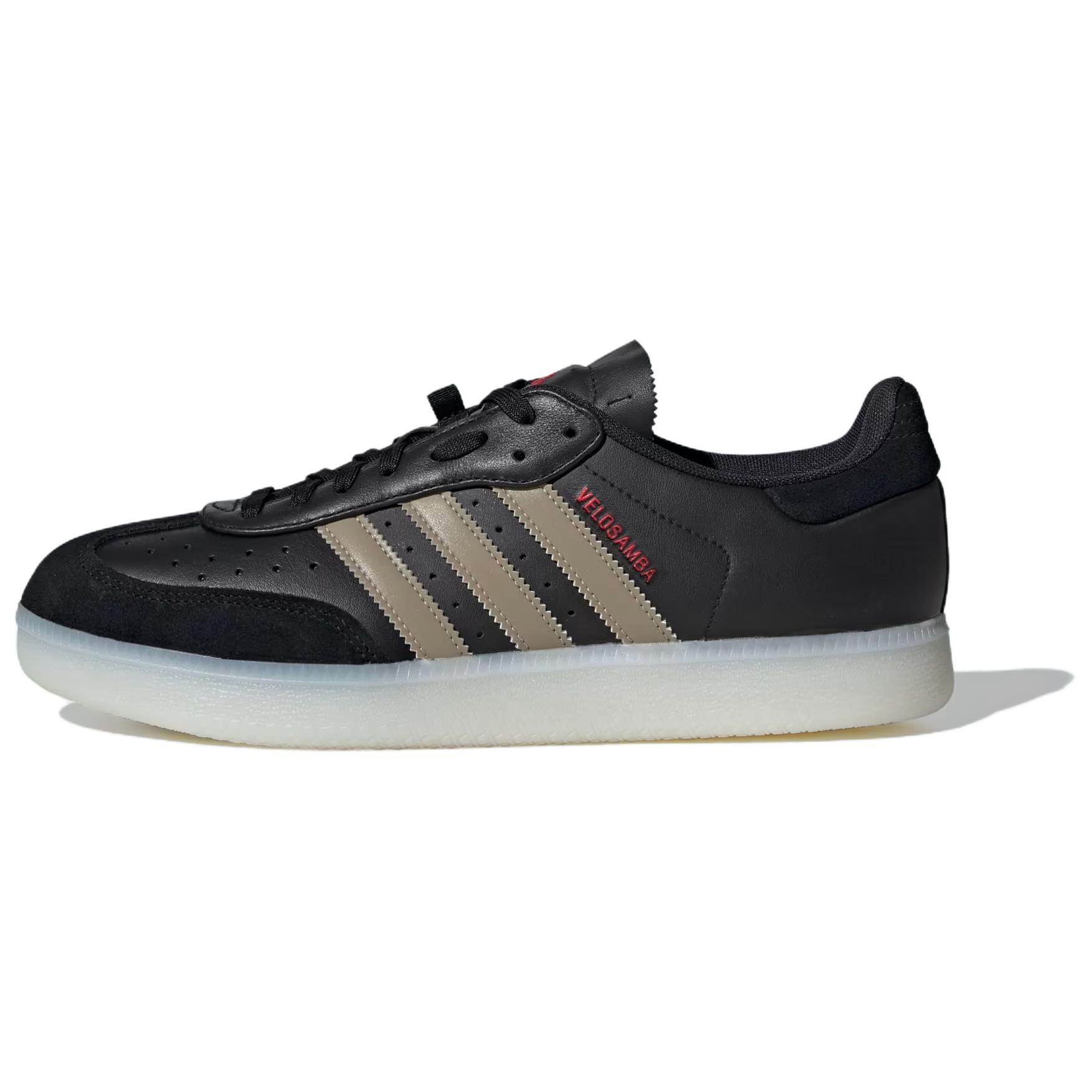 Adidas Velosamba Кожаные Черные Кибер Металлик Унисекс Кроссовки Core-Black Pure-Ruby IH5214 36.5