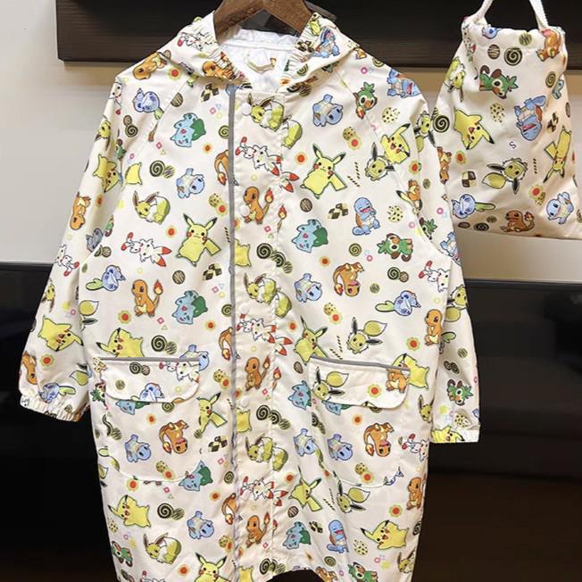 Kids' Quick-Drying Waterproof Raincoat for School with Space Design