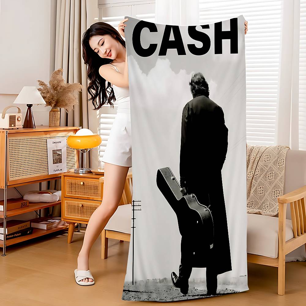 

Famous Johnny Cash American Singer Microfiber Beach Towel Absorbent Quick Dry Soft Yoga Swimming Resort Mountain Climbing Towel W30*H60(CM)