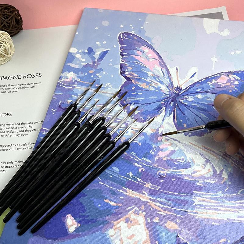 Miniature Model Paint Brushes Set 9 11 Pieces Fine Detail Brush for Nail Art Scale Models Hobby Craft Painting