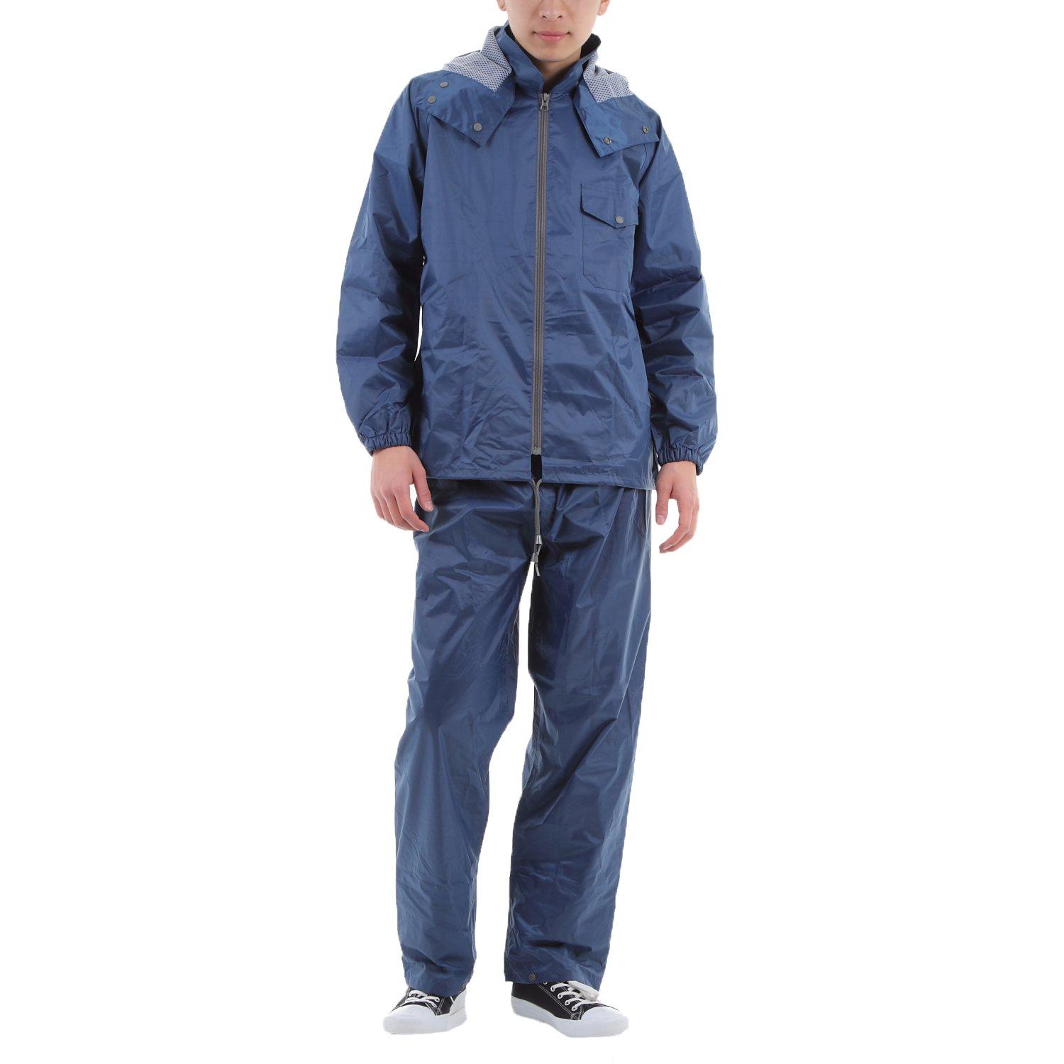 Комплект дождевика/плаща-дождевика из 3 предметов EcoRide World (Верх и низ), унисекс (4л, темно-синий) дождевик_116