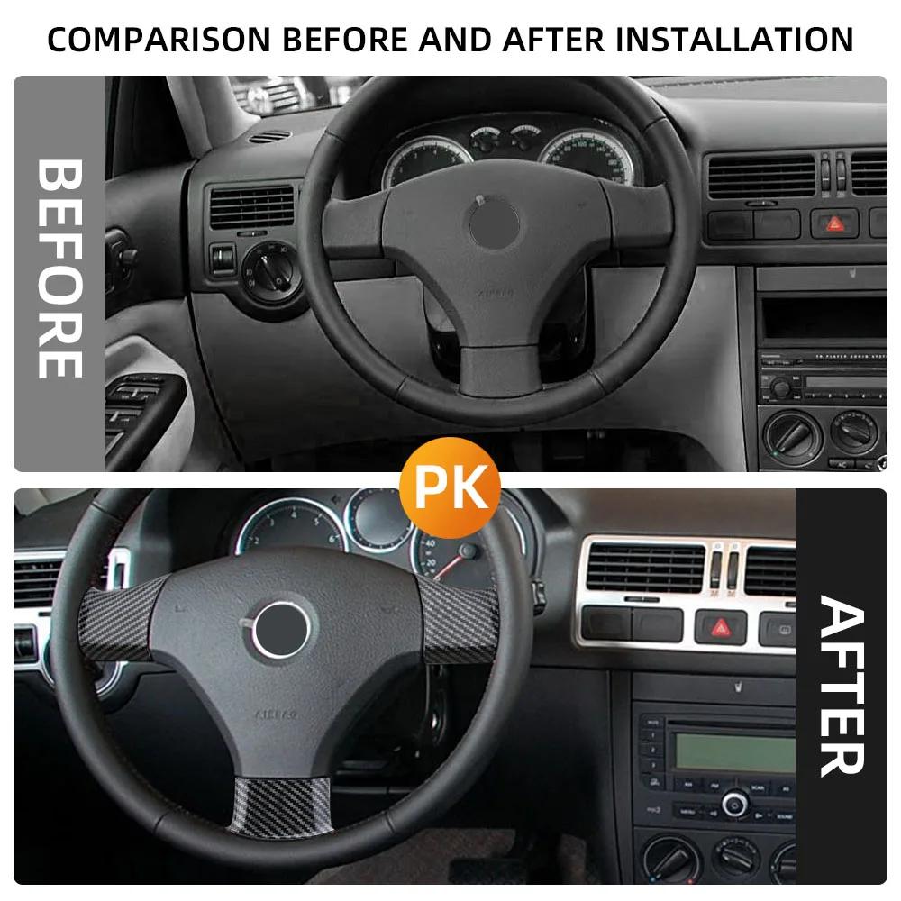 For Volkswagen VW Golf 4 Golf MK4 Golf4 1997 - 2003 Steering Wheel Trim Sticker 3Pcs/set Decorative Cover Interior Accessories