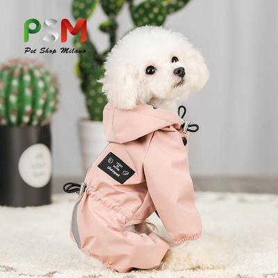 PSM Haustier Reflektierender Wasserdichter Vierbeiniger Hunde-Regenmantel & Katzen-Outfit