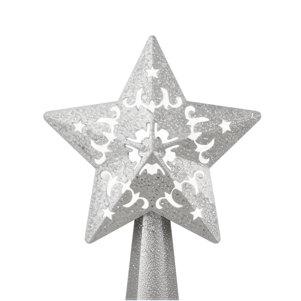 Puntale per Albero di Natale a Stella a Cinque Punte con Proiezione di Fiocco di Neve per Decorazione Festiva