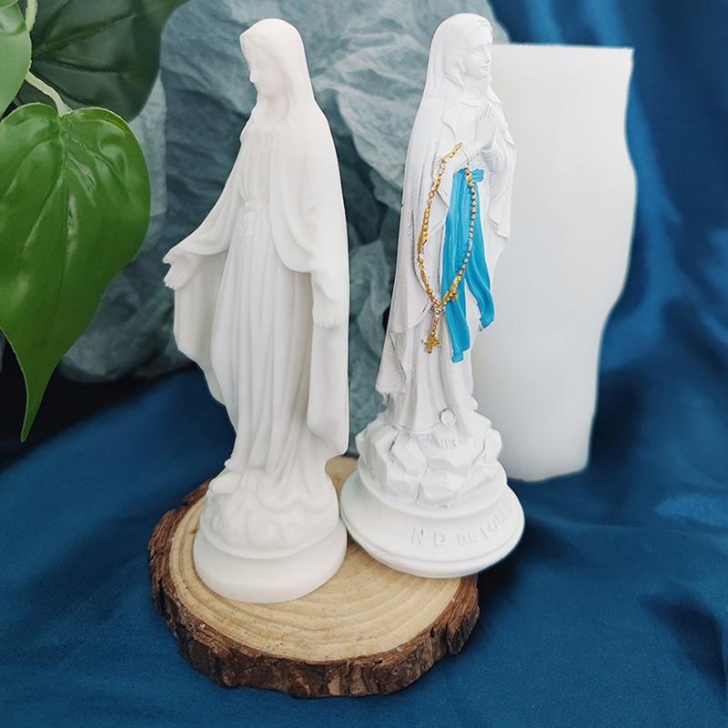 3D Retro Virgin Mary Sculpture Silicone Mold Diy Classical Cake Chocolate Mold Fortune Soap Mould for Godmother Gift