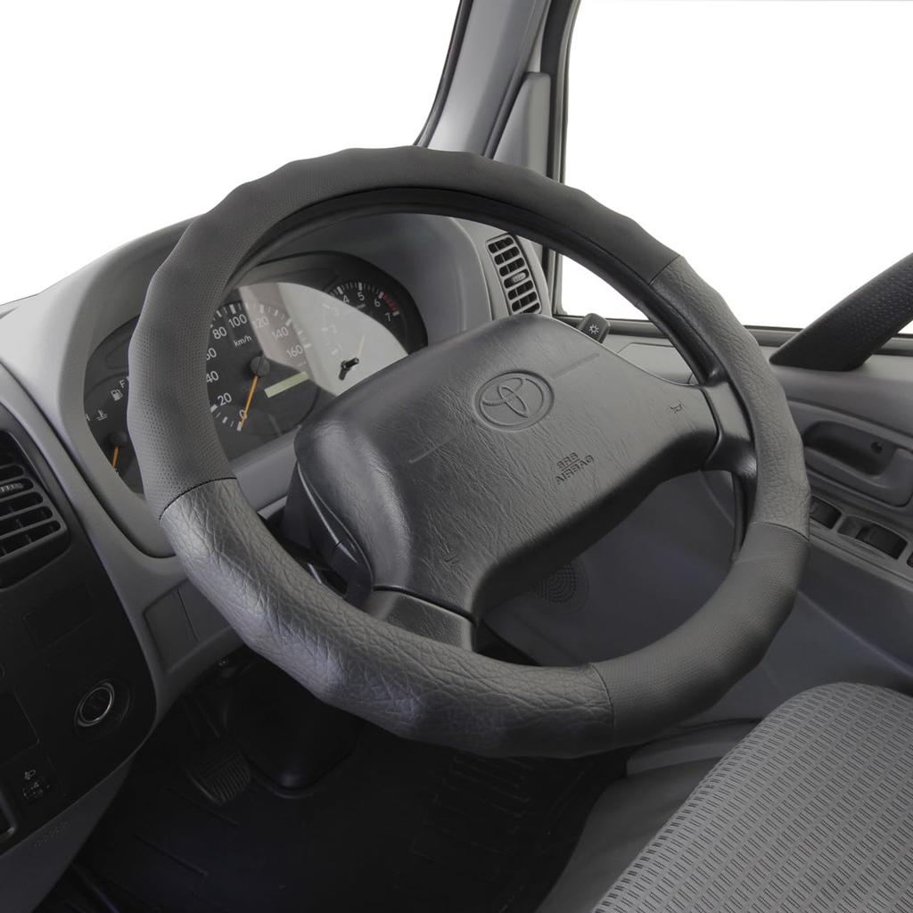 Nishiki Sangyo Tomboy Perforated Steering Wheel Cover for High-Grip Trucks, Large, Black, HP-1200