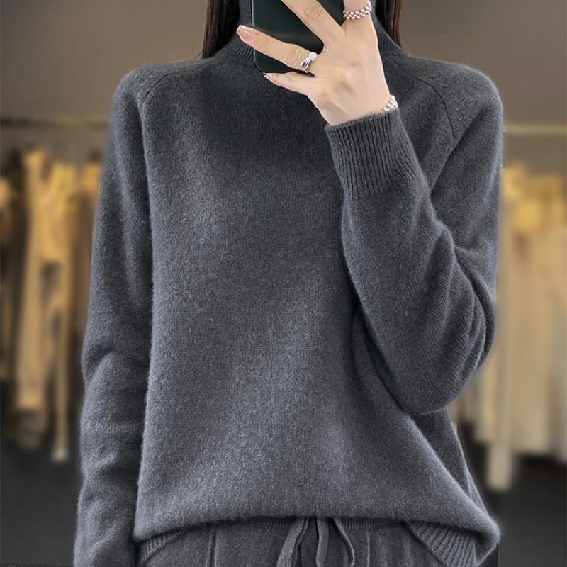 GMXIA Jumper Women's Autumn and Winter Soft Sticky Shoulder Sleeve Loose Short Section Bottoming Knitwear