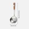 Thickened Stainless Steel Colander Filter Spoon Multifunctional Oval Oil Skimmer Scoop Long Handle Ramen Scoop Kitchen Utensils