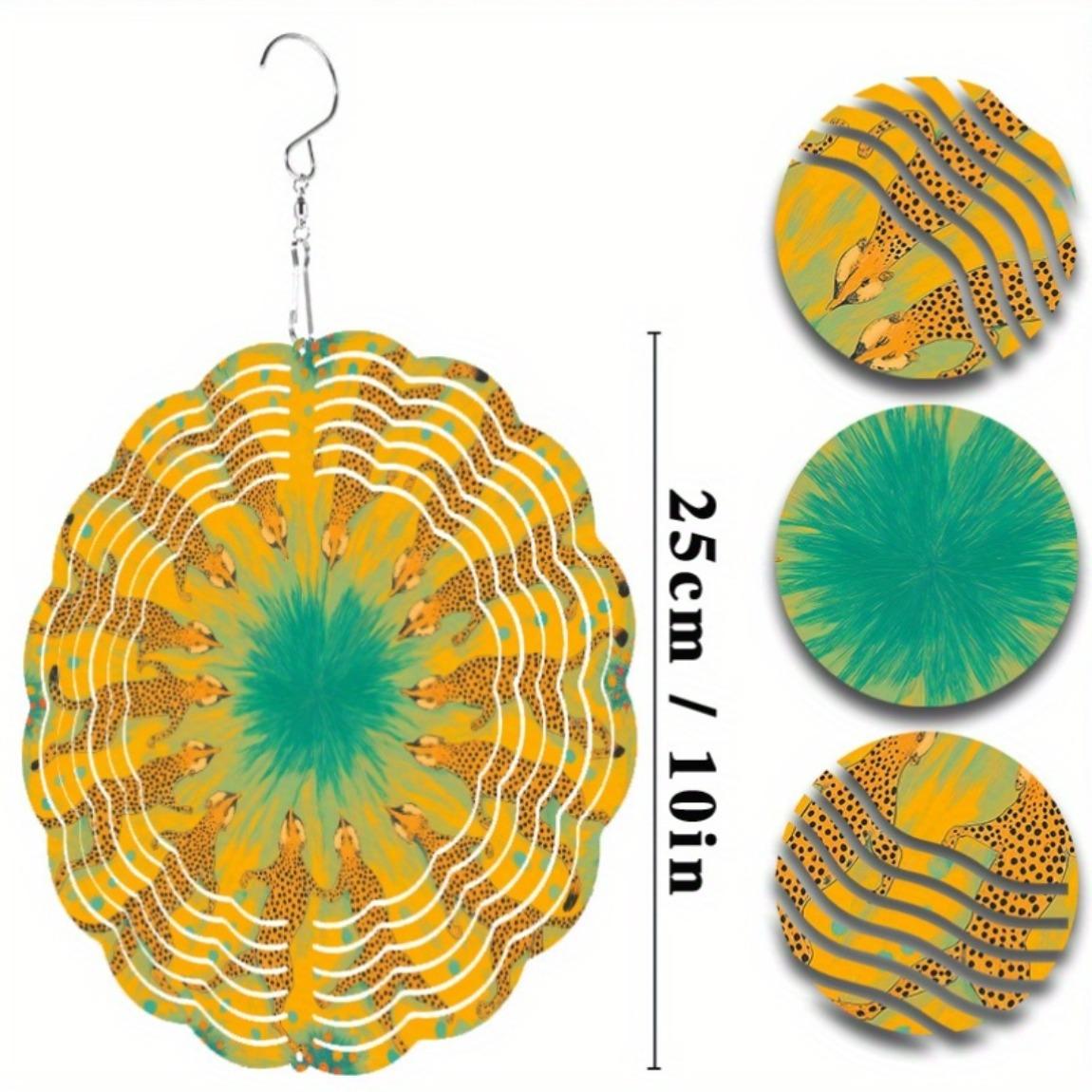 

Яркая Леопардовая Цветочная Музыка Ветра 10 дюймов Металлическая Вращающаяся на 360 градусов для Декора Сада, Балкона, Всесезонный Праздничный Подарок 01A