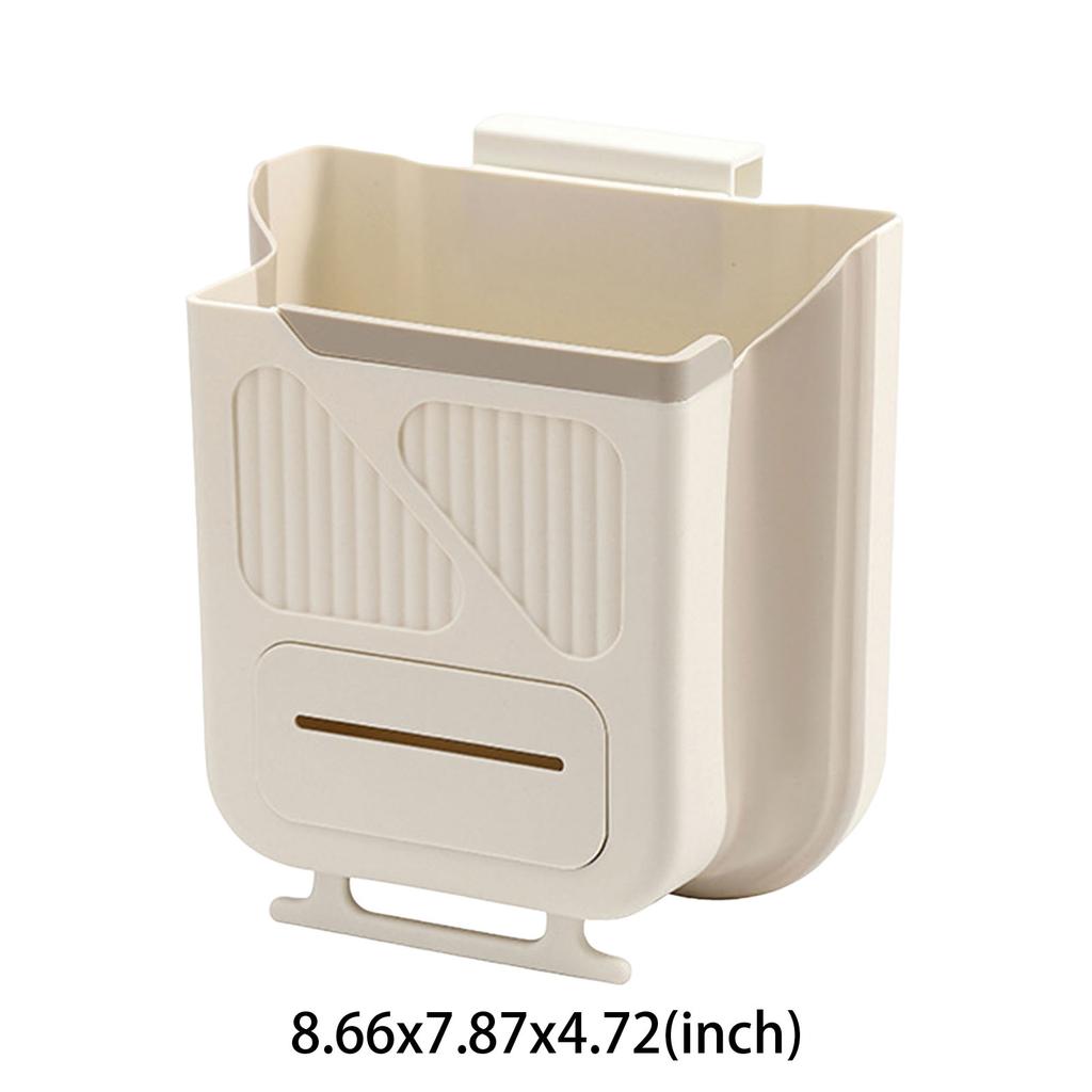 7L Compact Travel Trash Can Space-Saving Wall-Mounted Garbage Can Plastic for Countertop Under Sink Bathroom Cabinet and RV