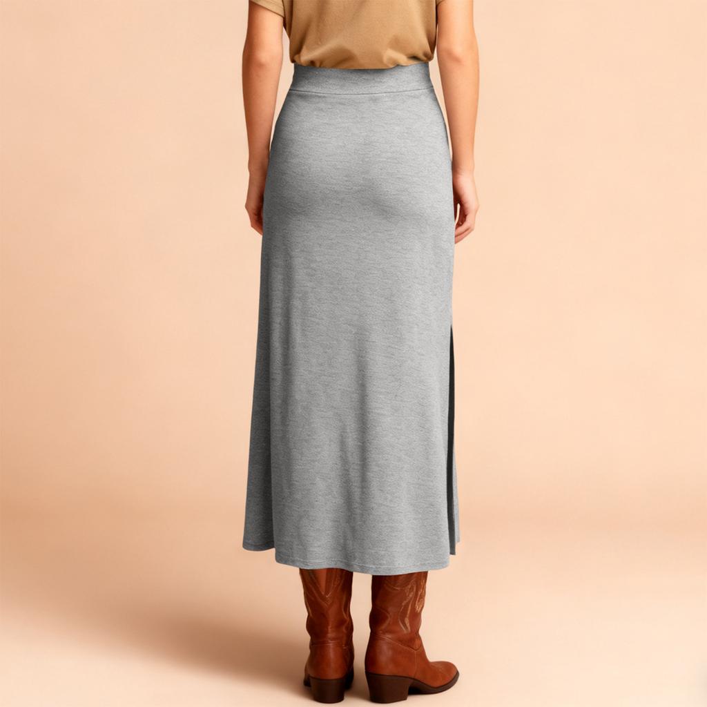 Women Casual High Elastic Waist Slimming Lady Tight Long Skirt