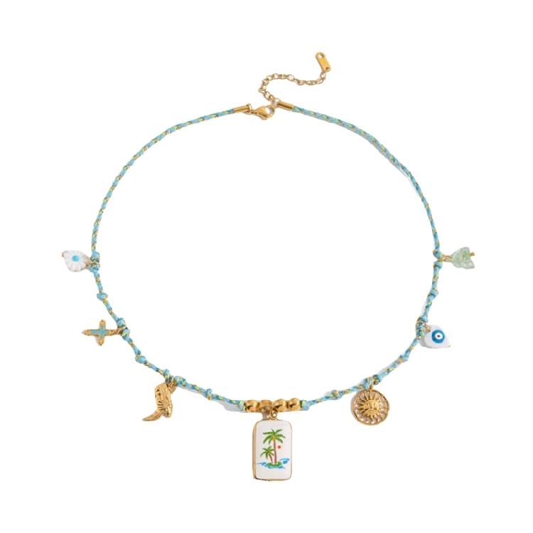 

Coastal Summer Necklace With Multilayer Design Soft Stainless Steel Chain For Swimsuits And Evening Outfits