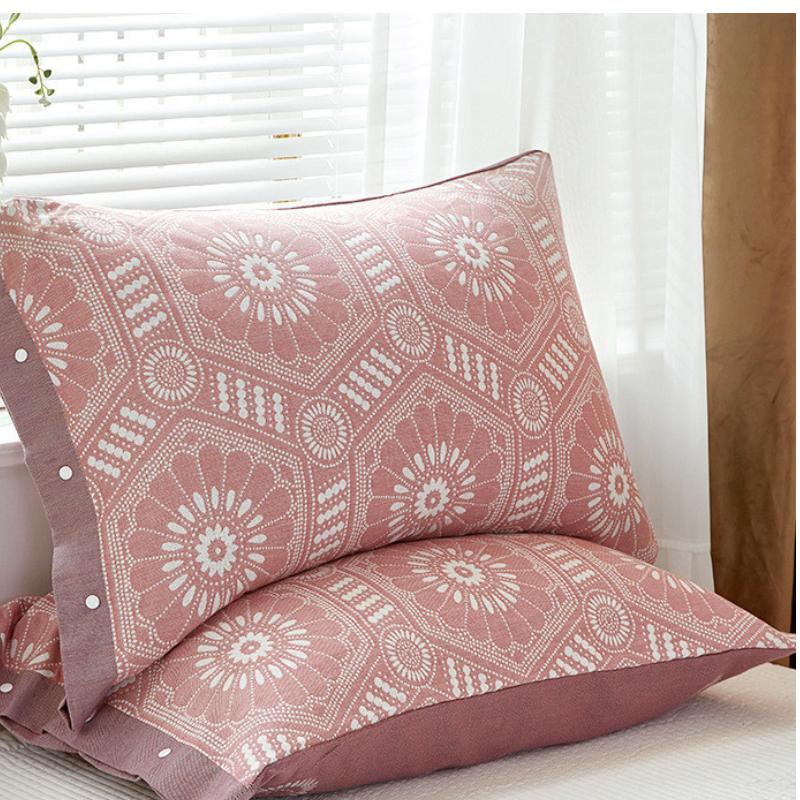 Gauze Pillowcase, All Cotton Soft, Breathable, Sweat Absorbing Pillowcase, All Season Universal Pillowcase (Without Core)
