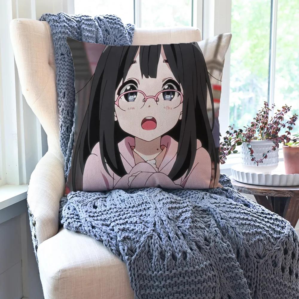 Kitashirakawa Tamako Animation Tamako Market Kissenbezug Quadratisches Kissen Schlafzimmer Sofa Freizeitwagen Wohnzimmer Heimdekoration 40X40