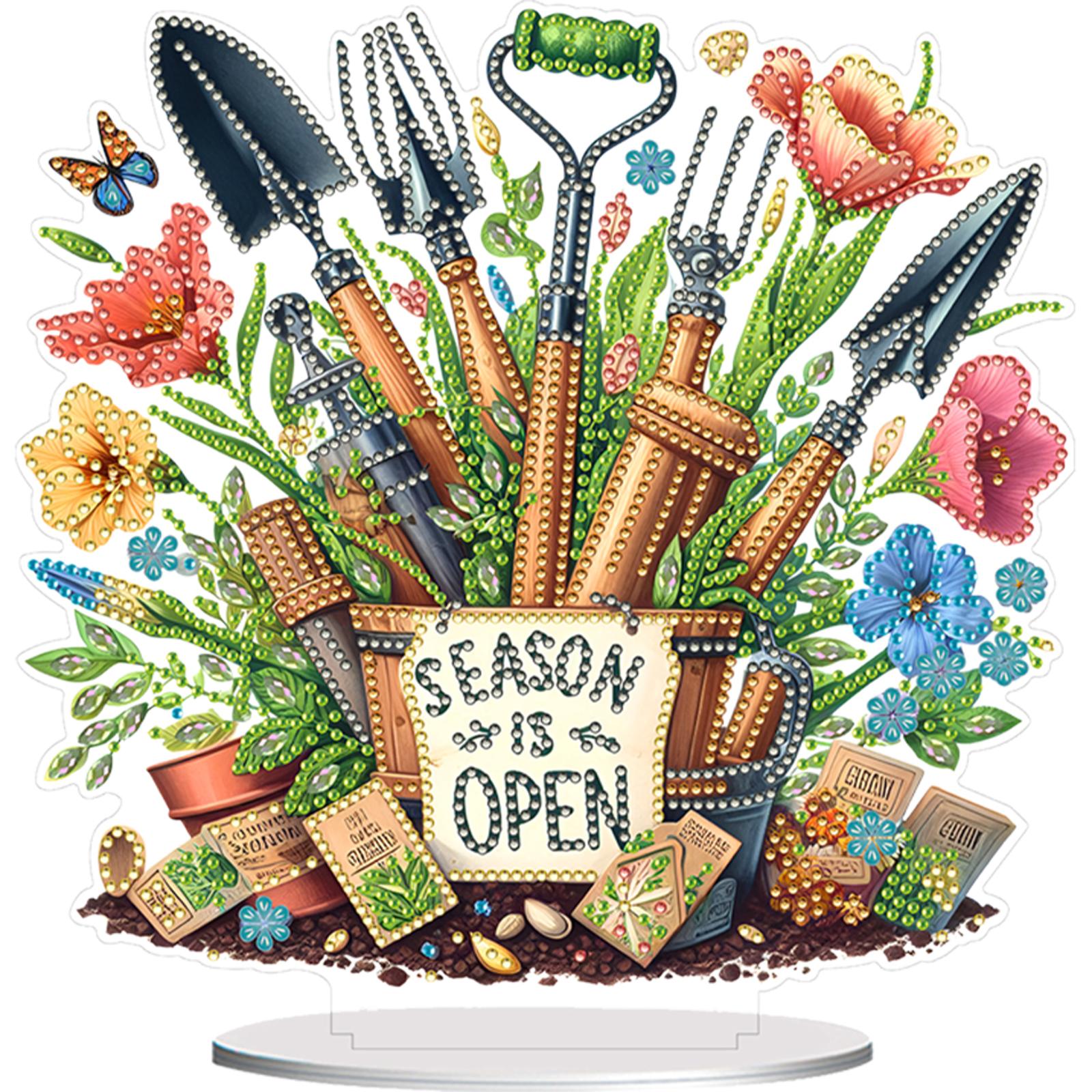 

Acrylic Diamond Painting Tabletop Ornaments Kit Table Top Diamond Painting Ornament Kits for Home Office Desktop Decor