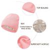 Satin Knitted Hat Acrylic Winter Hat For Men And Women Silk  Soft Loose Warm Cuffed Wool Hat