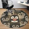 1pc Penguin Love Office Round Area Rug, Under Office Chairs Bedroom Living Room Home Decor, Room Deco, Available in Various Sizes