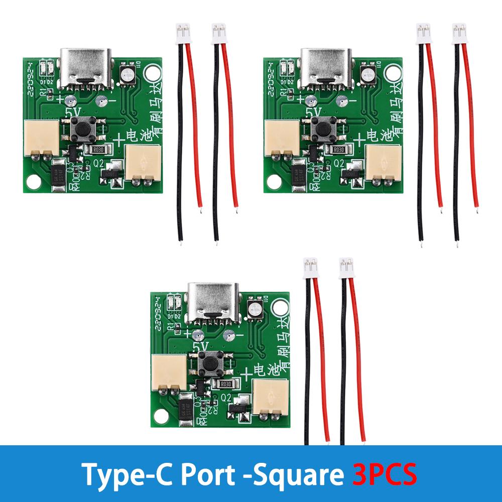 1/3PCS 3-Speed Universal Small Fan Control Board Micro USB Type-C Rechargeable Circuit Board Charging Module with Cable