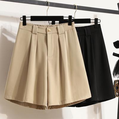 DIMANAF 2025 Plus Size Shorts Summer Women Solid Loose High Waist Casual Wide Leg Pants Short Pants Basic Harem New